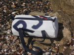 Personalised White Sailcloth Barrel Hand Bags